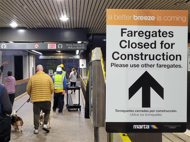 Avondale Station AFC Construction Signage